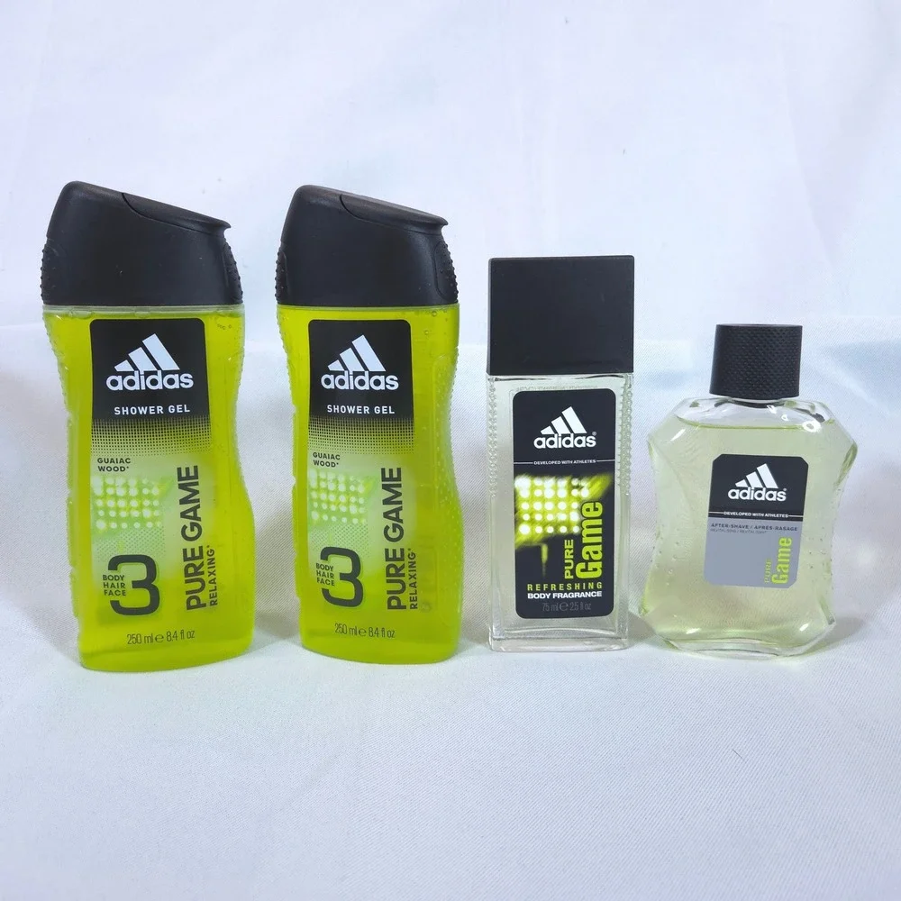 Adidas Feel The Rush 4pc Gift Set Men Fragrance Grooming 3-in-1 Wash Cologne New